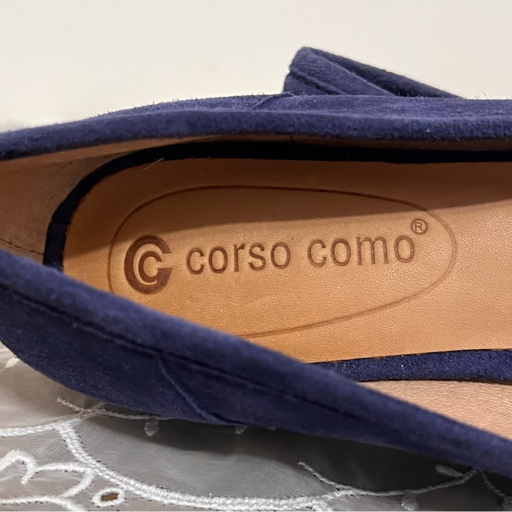 NWOT Corso Como Jatiba Blue Suede Leather Loafer Shoes - Picture 9 of 11